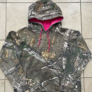 Real Tree Camo Hoodie with Pink Lining